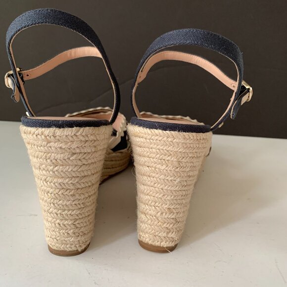 KATE SPADE NEW YORK Tulum Wedge Sandals Size 9.5B, BLAZER BLUE / PARCHMENT - Picture 8 of 10